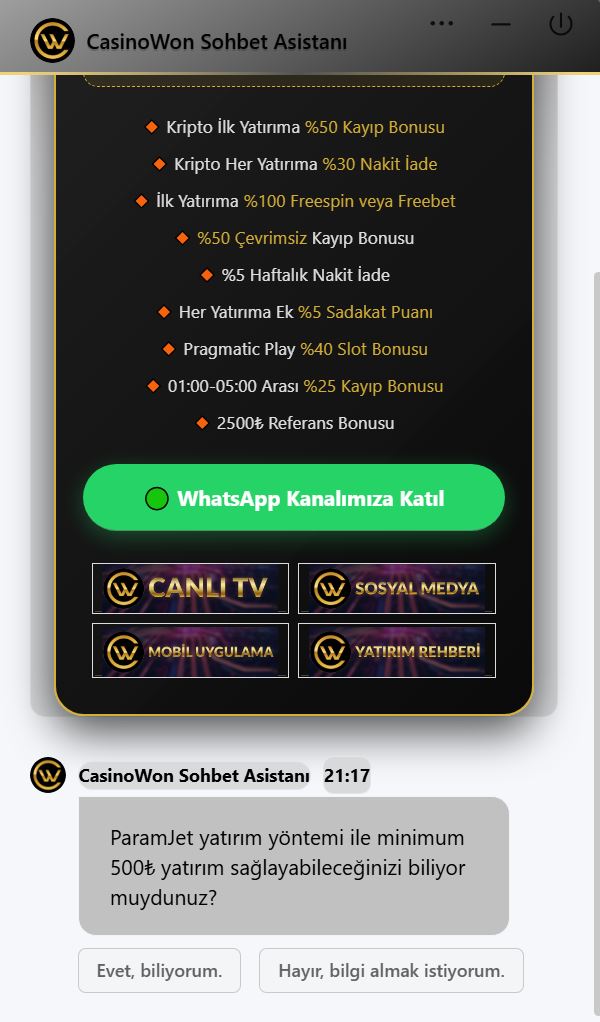 casinowon iletişim